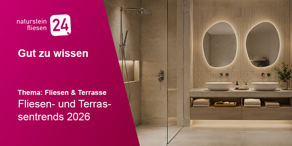 Fliesen- und Terrassentrends 2026 Thumbnail zum Beitrag Fliesen- und Terrassentrends 2026 mit modernem Badezimmer und hellen Feinsteinzeugfliesen