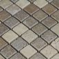 Preview: Mosaik, Kalkstein, Travertin Classic / Noce MIX, offenporig, getrommelt, 2,3 x 2,3 x 1,0 cm