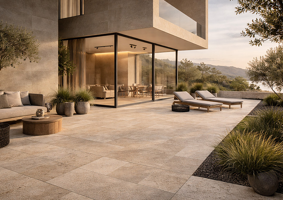 Terrassenplatten aus Travertin für den Außenbereich Terrassenplatten aus Travertin für den Außenbereich